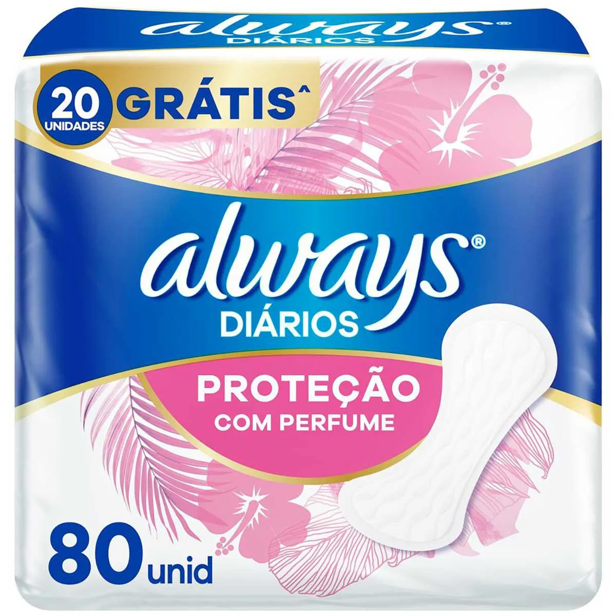 Protetor Diário Always com Perfume com 80 unidades — Always | Farmácia Resyla
