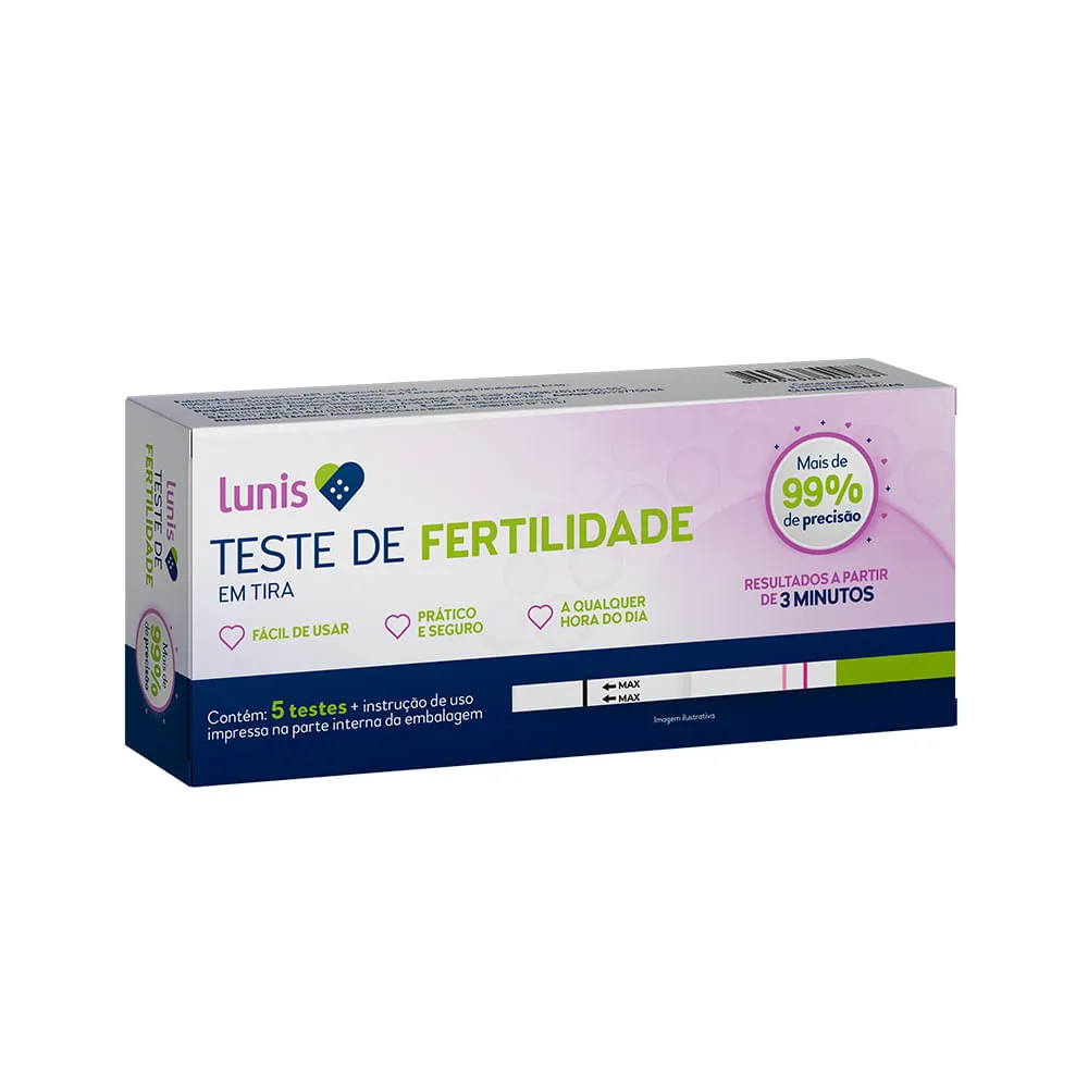 Teste De Fertilidade Lunis Com 5 Tiras — | Farmácia Resyla