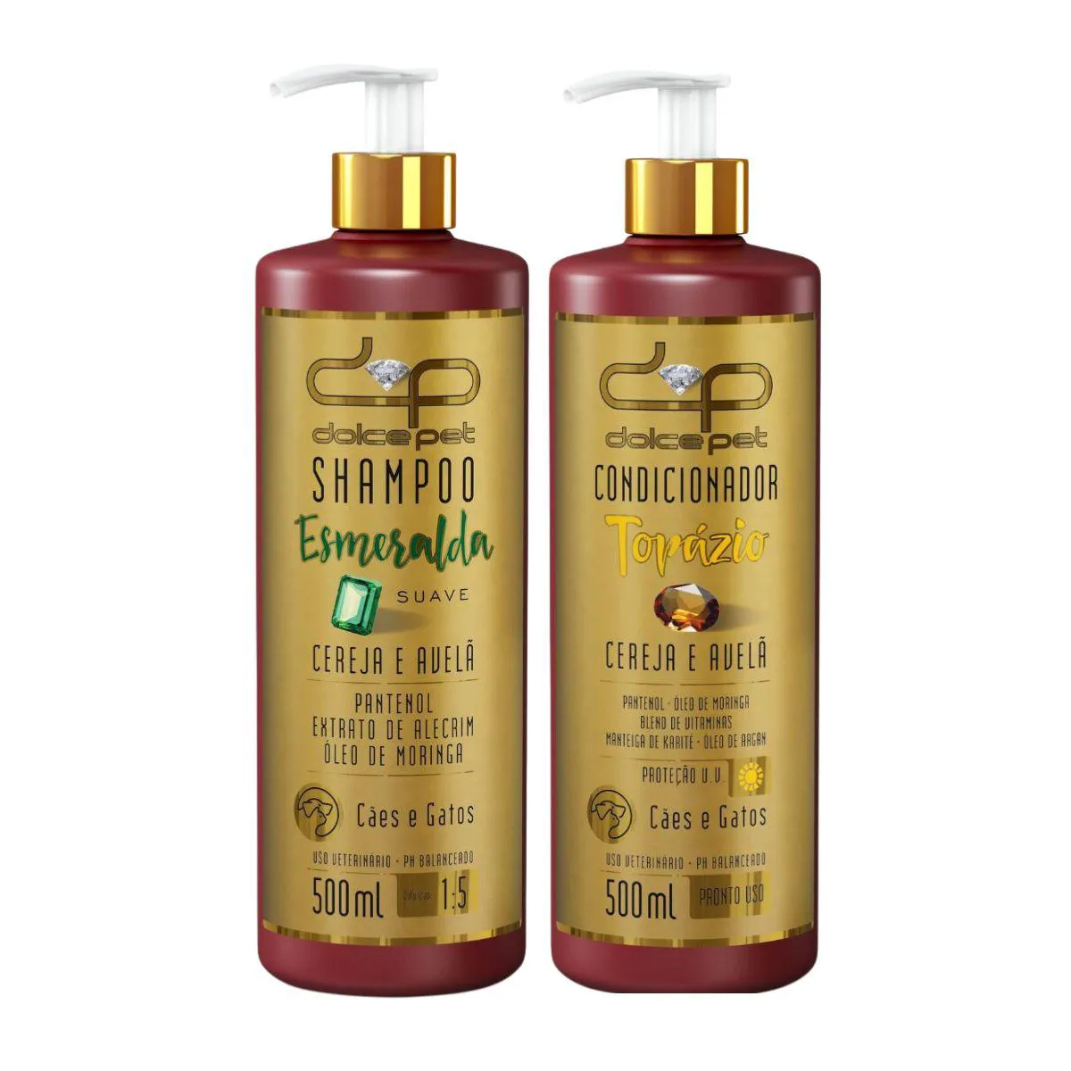 Kit Shampoo Suave + Condicionador Topázio Cereja e Avelã Dolce Pet para Cães e Gatos - 500Ml — | Farmácia Resyla