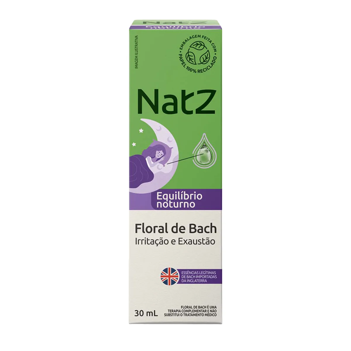 Floral de Bach Natz Equilíbrio Noturno para Irritação e Exaustão 30ml — Natz | Farmácia Resyla