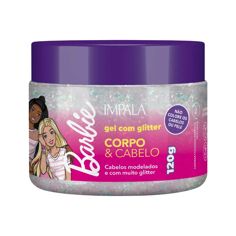 Gel Com Glitter Impala Barbie 120gr Corpo E Cabelo — Impala | Farmácia Resyla