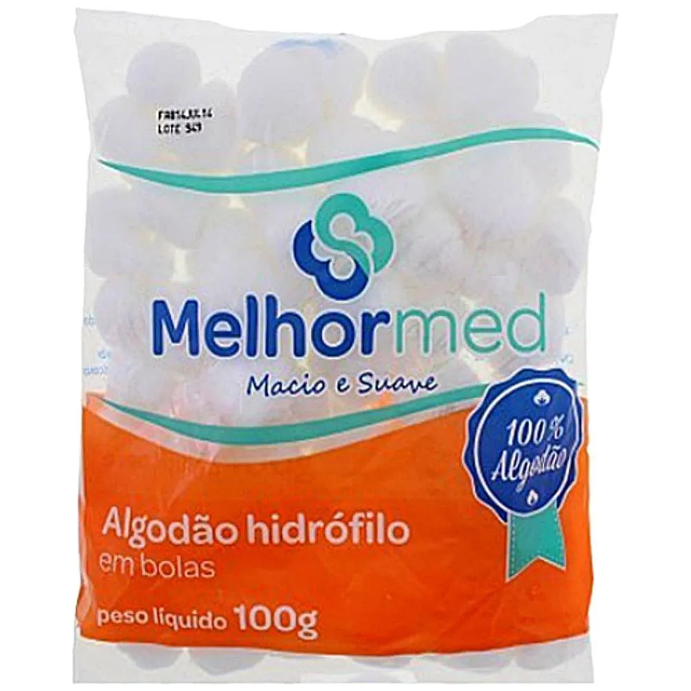 Algodão Hidrófilo em Bolas Melhormed 100g - Unidade — | Farmácia Resyla
