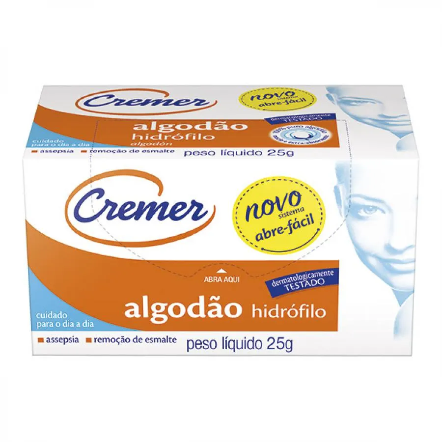 Algodão Cremer Hidrófilo Rolo 25g — Cremer | Farmácia Resyla