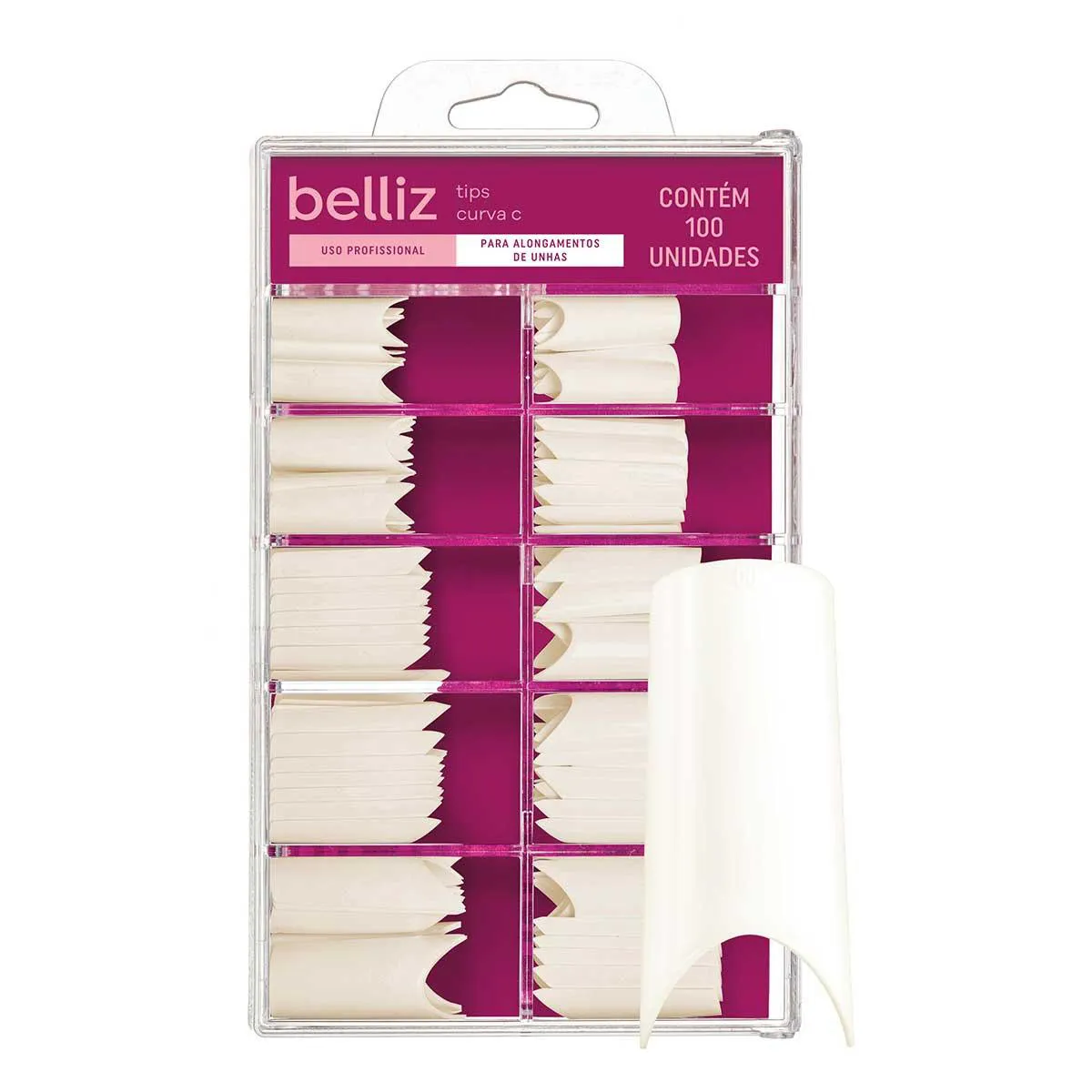 Tips para Alongamento de Unhas Belliz Curvatura C Natural 100 Unidades — Belliz | Farmácia Resyla