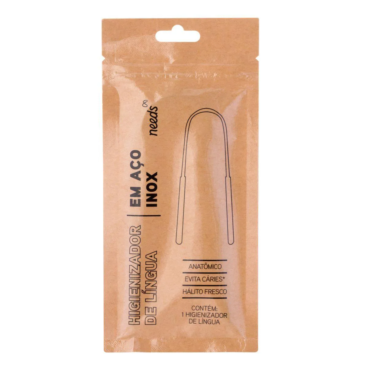 Limpador de Língua Needs em Aço Inox 1 unidade — Needs | Farmácia Resyla