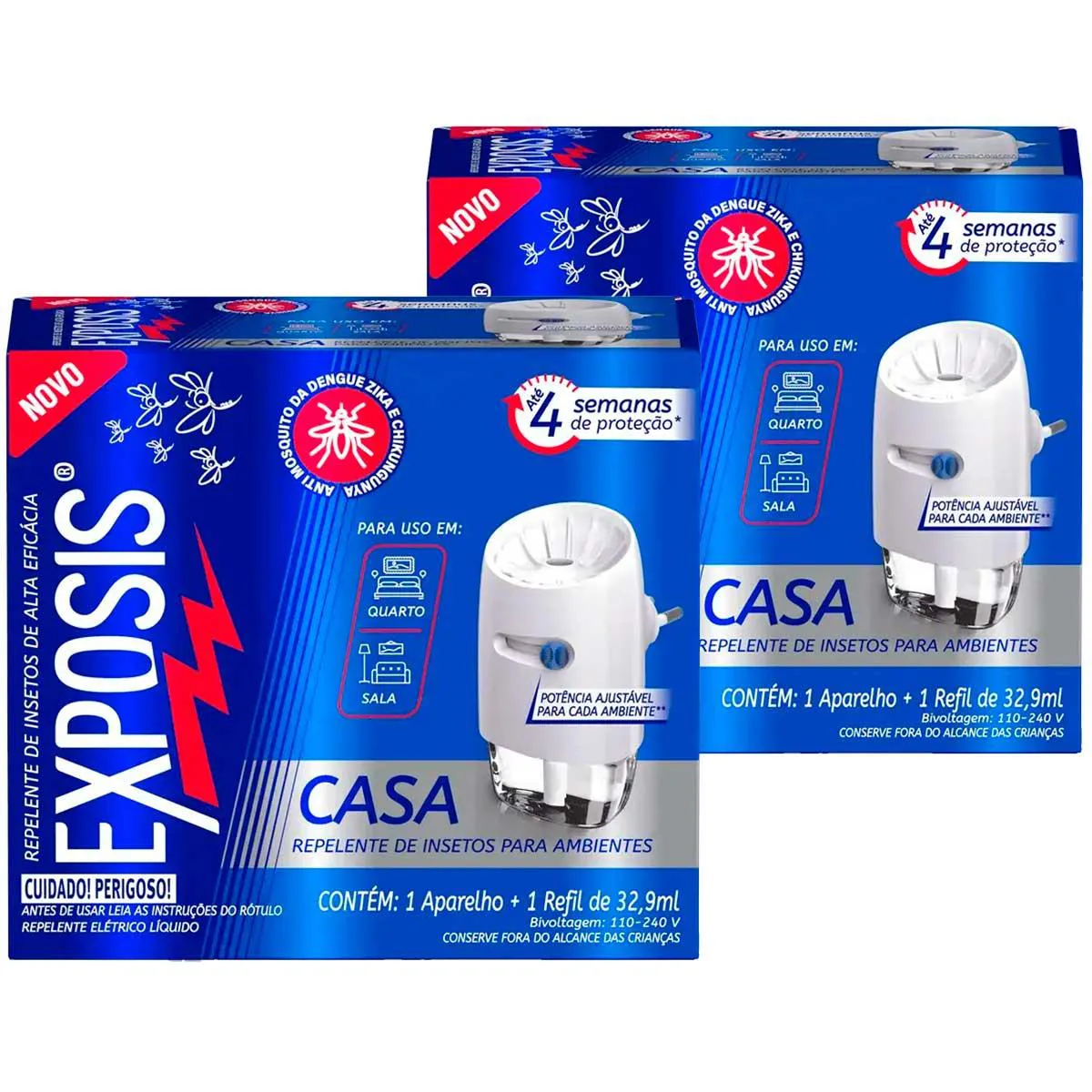 2 Aparelhos Repelente Elétrico + Refil Exposis Casa 32,9Ml — Exposis | Farmácia Resyla