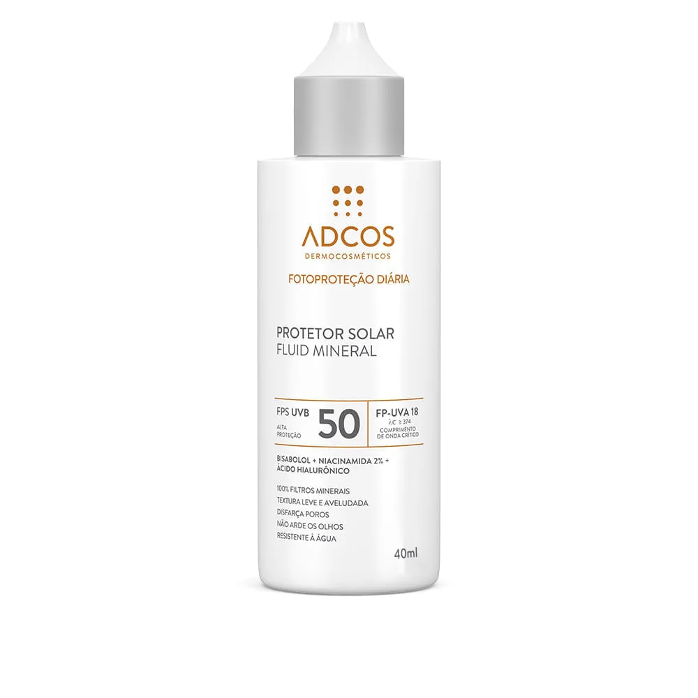 Protetor Solar Fluid Mineral Adcos 40ml Fps50 — Adcos | Farmácia Resyla
