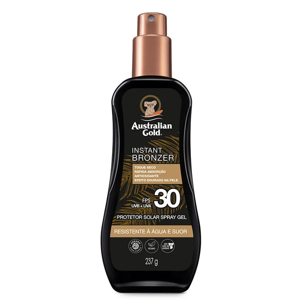 Protetor Solar Australian Gold Fps30 Spray Instant Bronzer 237ml — | Farmácia Resyla