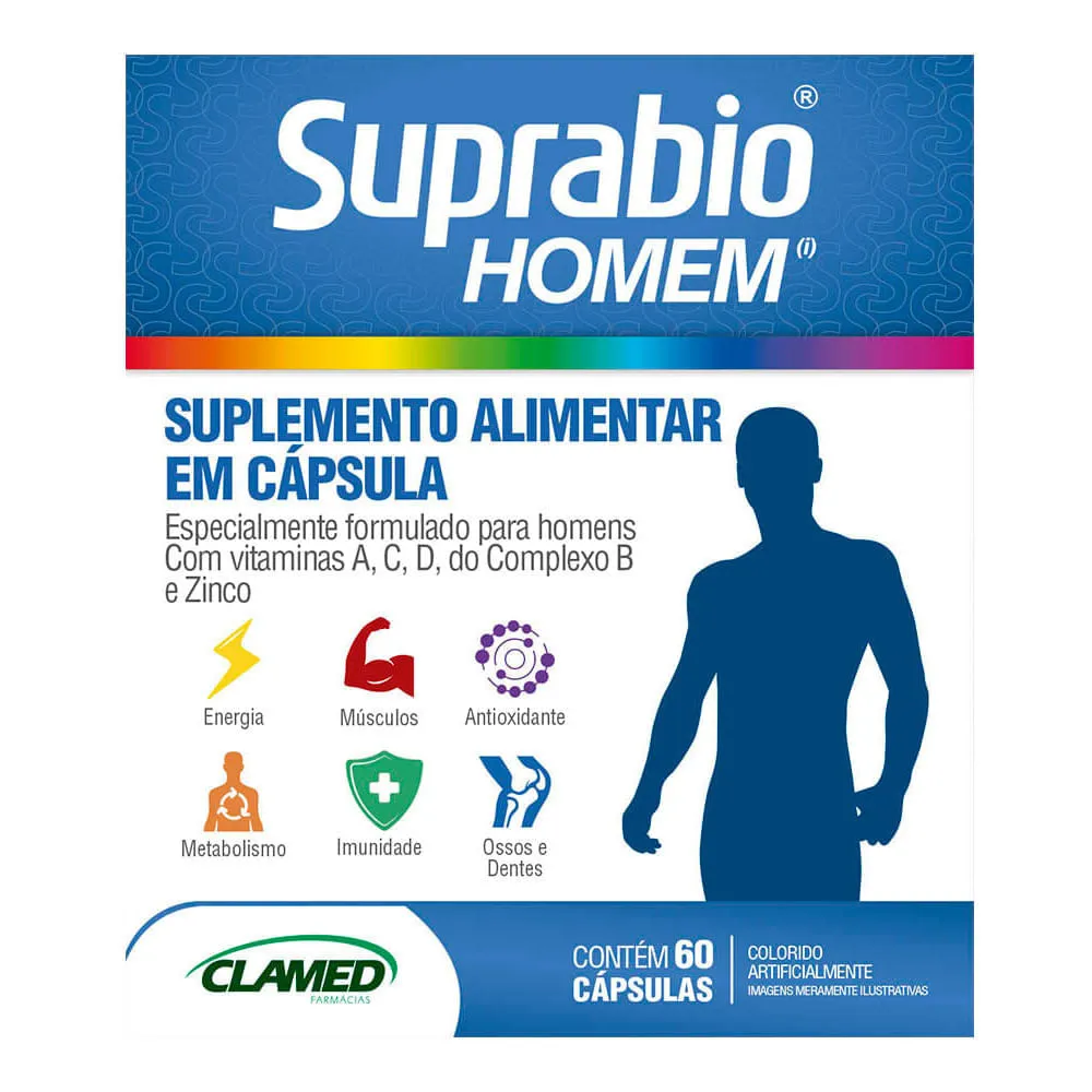 Suplemento Alimentar Suprabio Homem 60 Cápsulas — | Farmácia Resyla