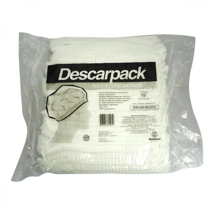 Touca Descarpack Branca Com 100 Unidades — | Farmácia Resyla