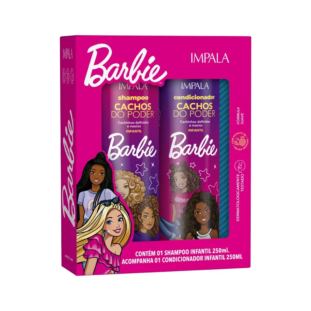Shampoo+condicionador Impala Barbie 250ml+250ml Cachos Do Poder — Impala | Farmácia Resyla