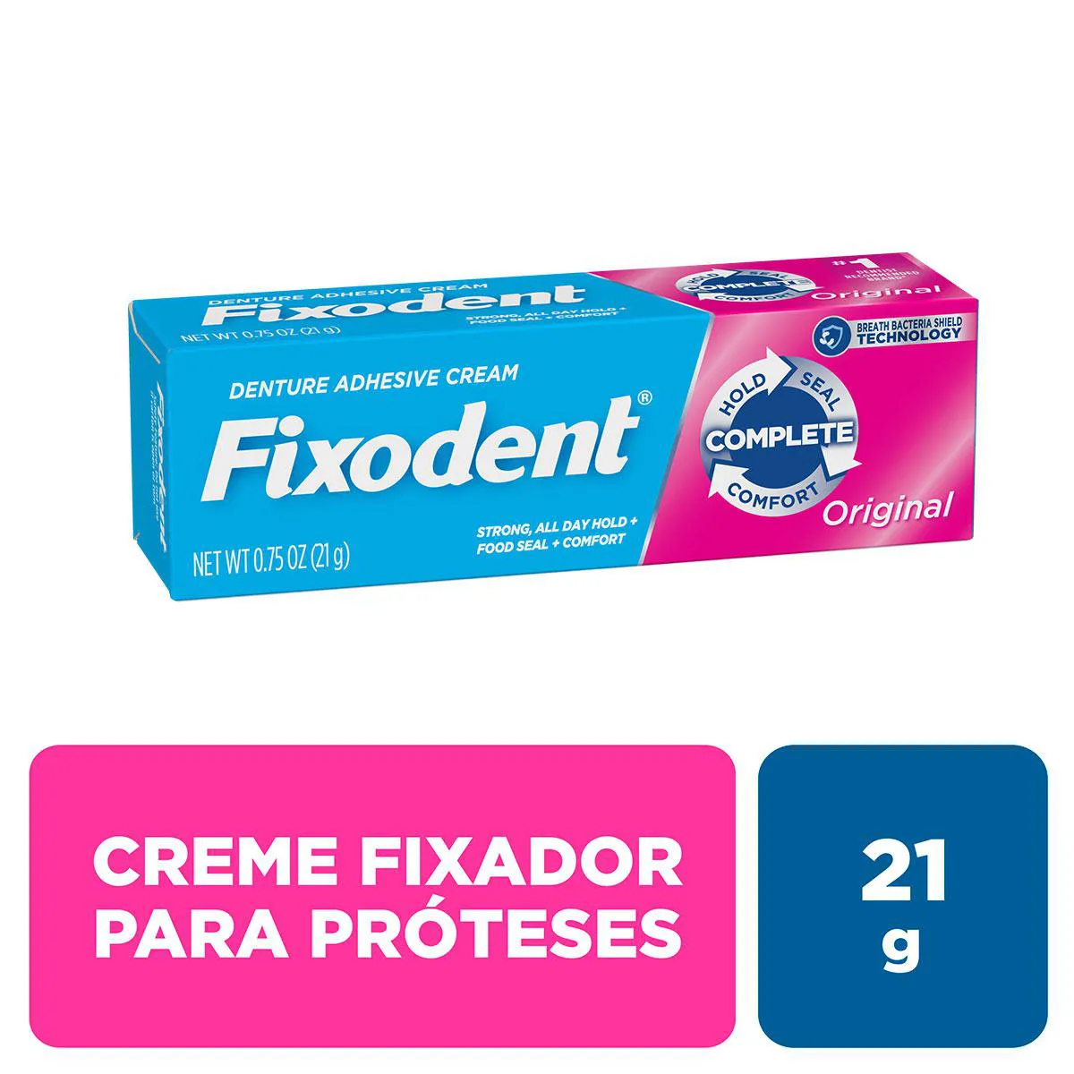 Creme Fixador de Dentadura Fixodent Original com 21g — | Farmácia Resyla