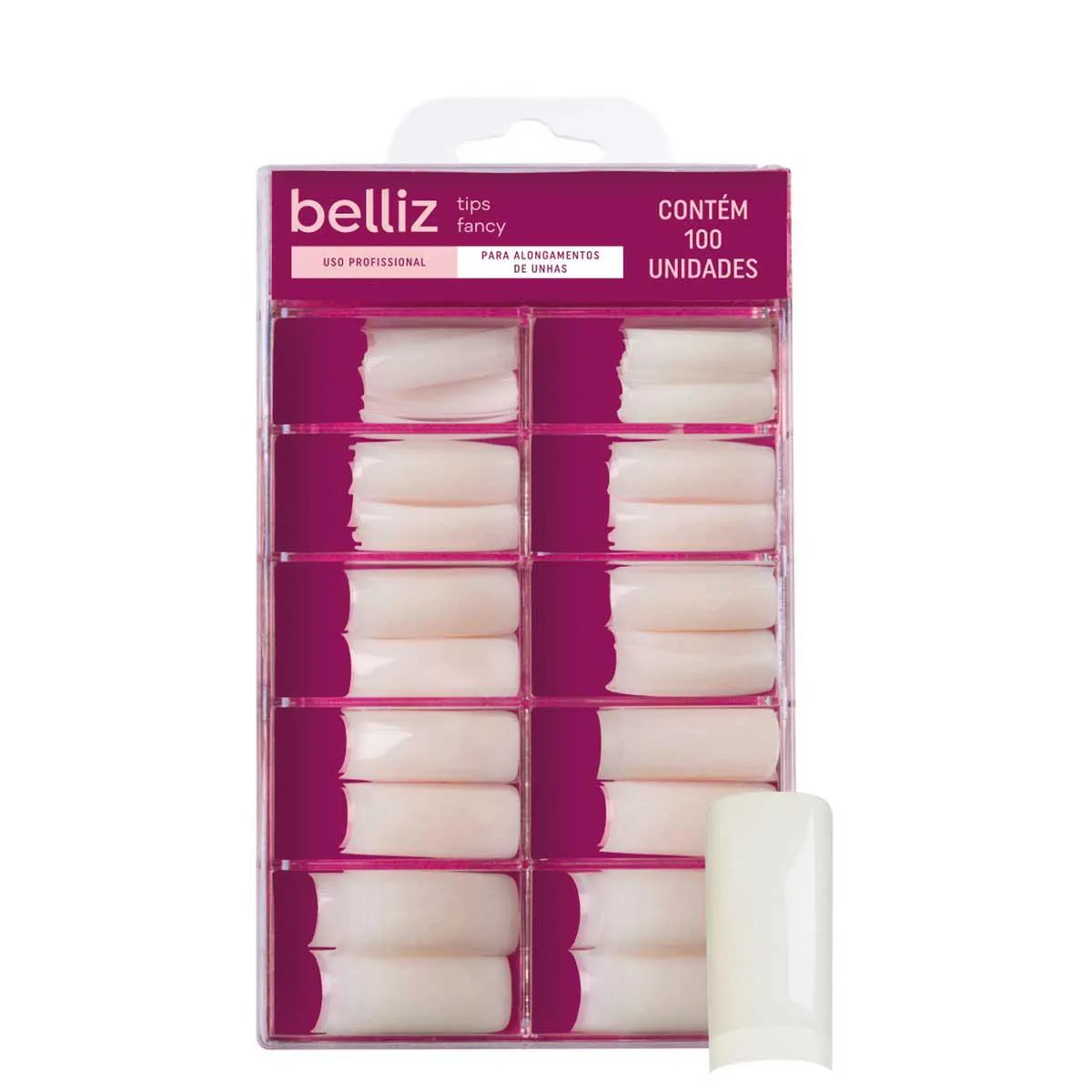 Tips para Alongamento de Unhas Belliz Fancy 100 Unidades — Belliz | Farmácia Resyla