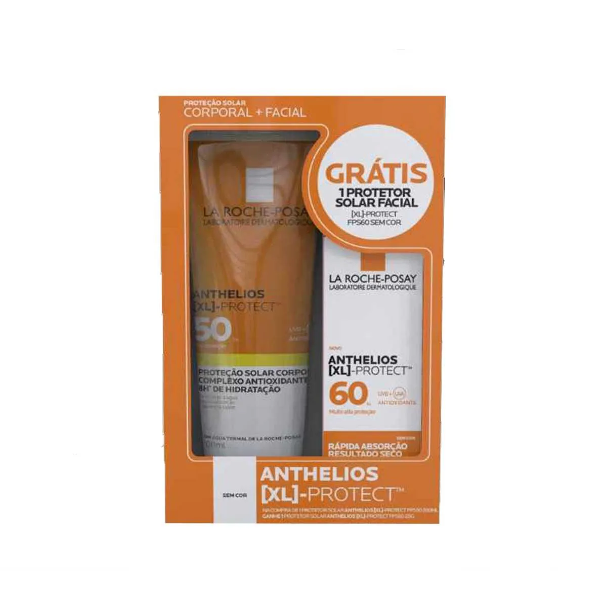 Kit Protetor Solar Anthelios XL Protect La Roche-Posay Corporal FPS 50 200ml + Facial FPS 60 25g — La Roche-Posay | Farmácia Resyla