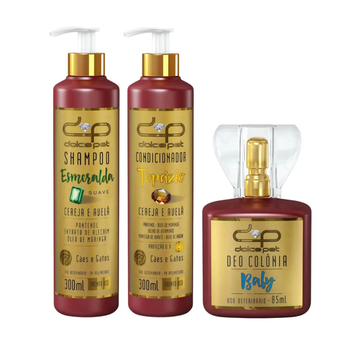 Kit Shampoo Suave + Condicionador Topázio + Deo Colônia Baby Cães e Gatos — | Farmácia Resyla