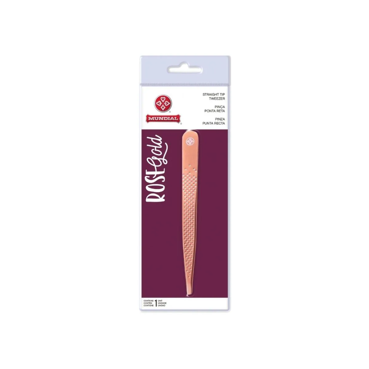 Pinça Ponta Reta Rose Gold Bc512 Design Sobrancelhas Mundial — | Farmácia Resyla