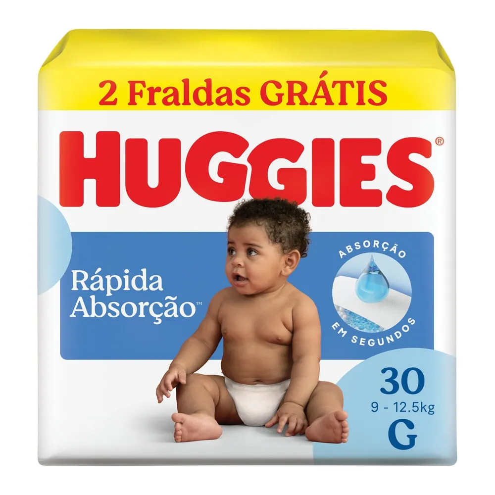 Fralda Huggies G Rápida Absorção 30 Unidades — Huggies | Farmácia Resyla