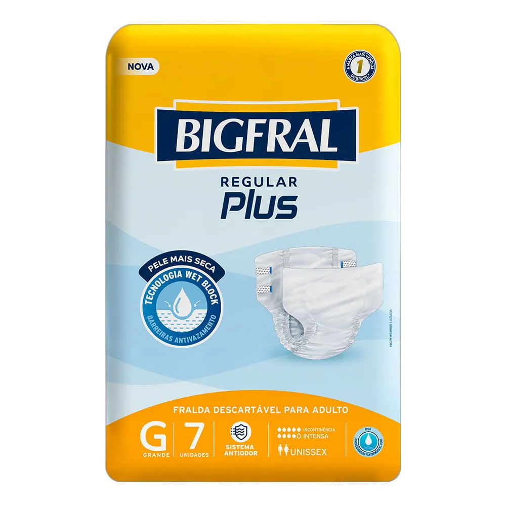 Fralda Bigfral Regular Plus Geriatrica Com 7 Tam.g — Bigfral | Farmácia Resyla