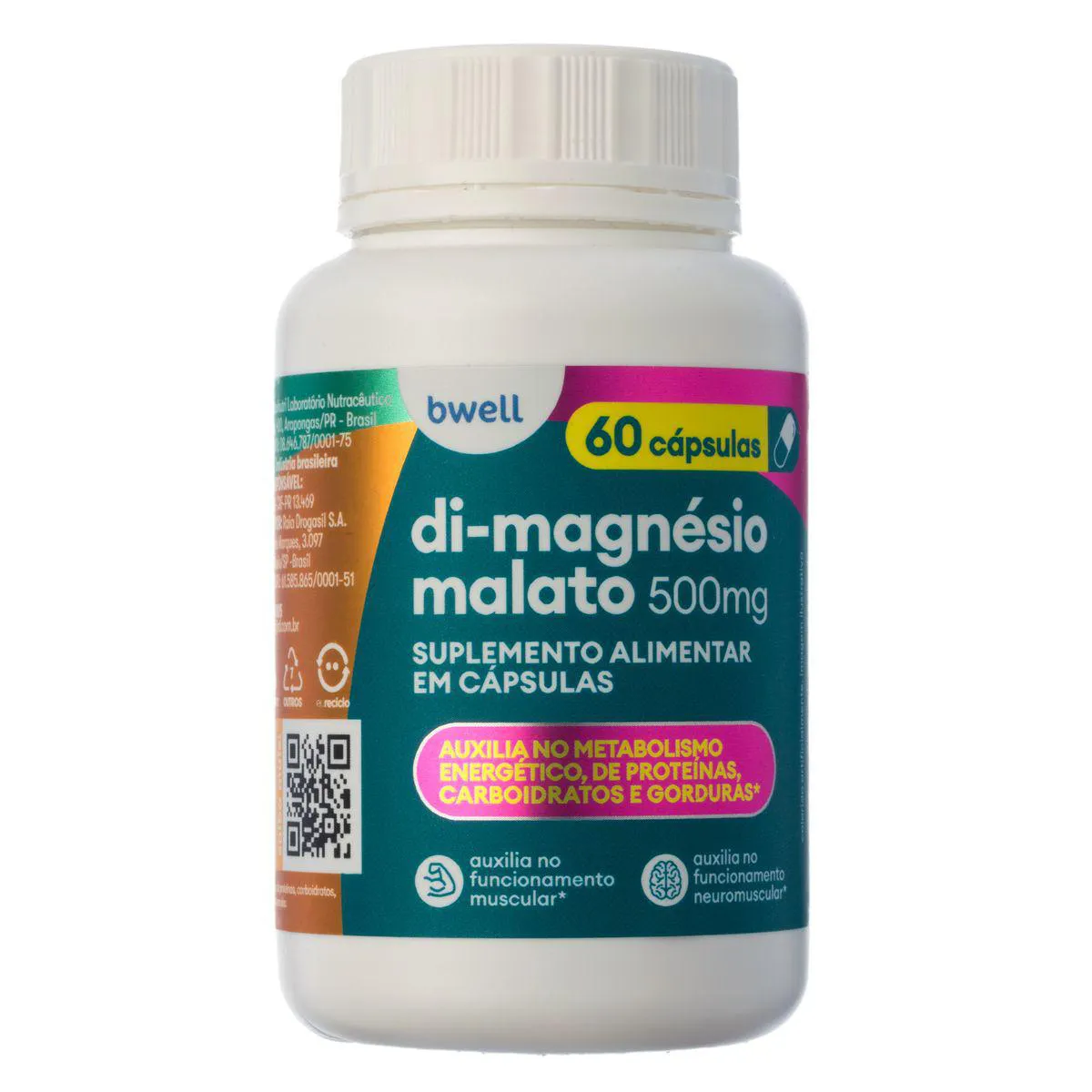 Di-Magnésio Malato 500mg bwell 60 Cápsulas — | Farmácia Resyla