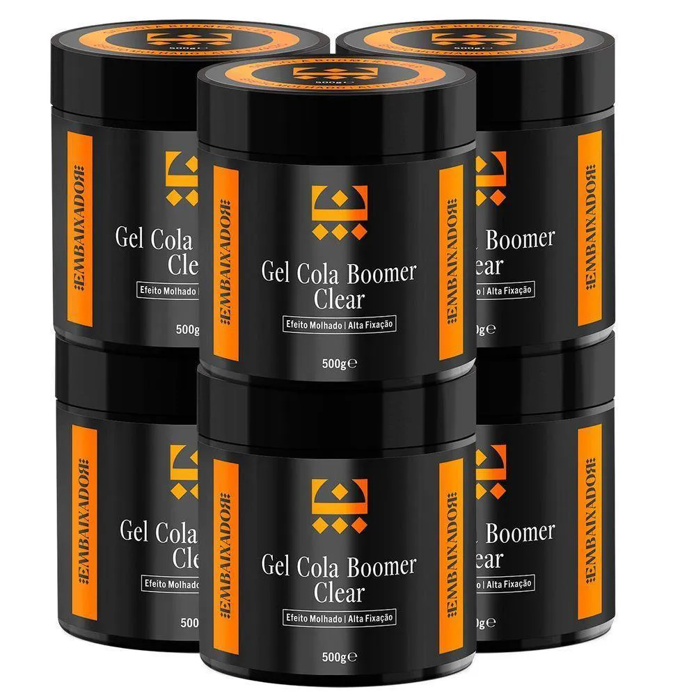 Kit 06 Gel Cola Boomer Clear Embaixador 500g — Clear | Farmácia Resyla