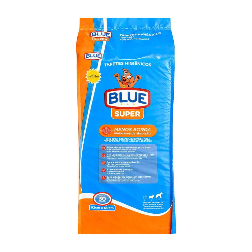 Tapete Higiênico Blue Super C/30 - 82cm X 60cm — | Farmácia Resyla