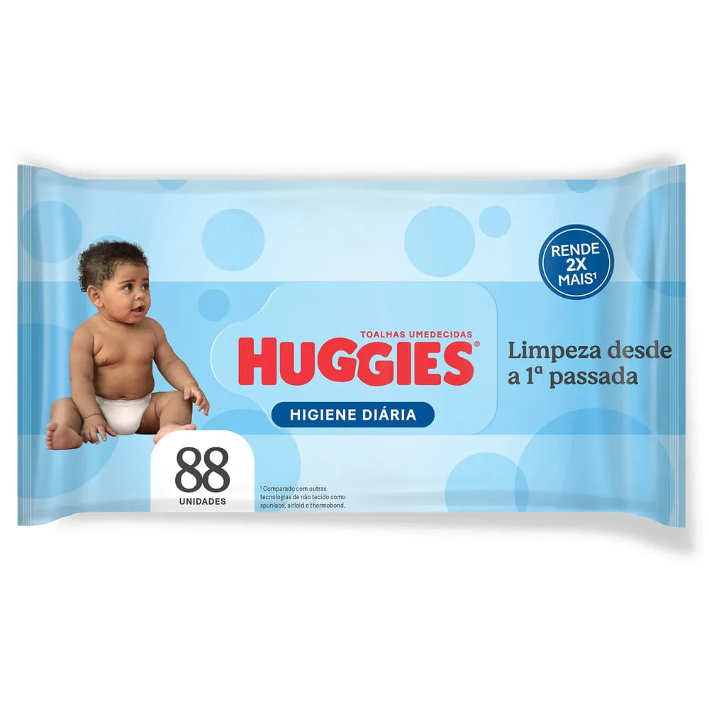 Toalha Umedecida Huggies Higiene Diária 88 Unidades — Huggies | Farmácia Resyla