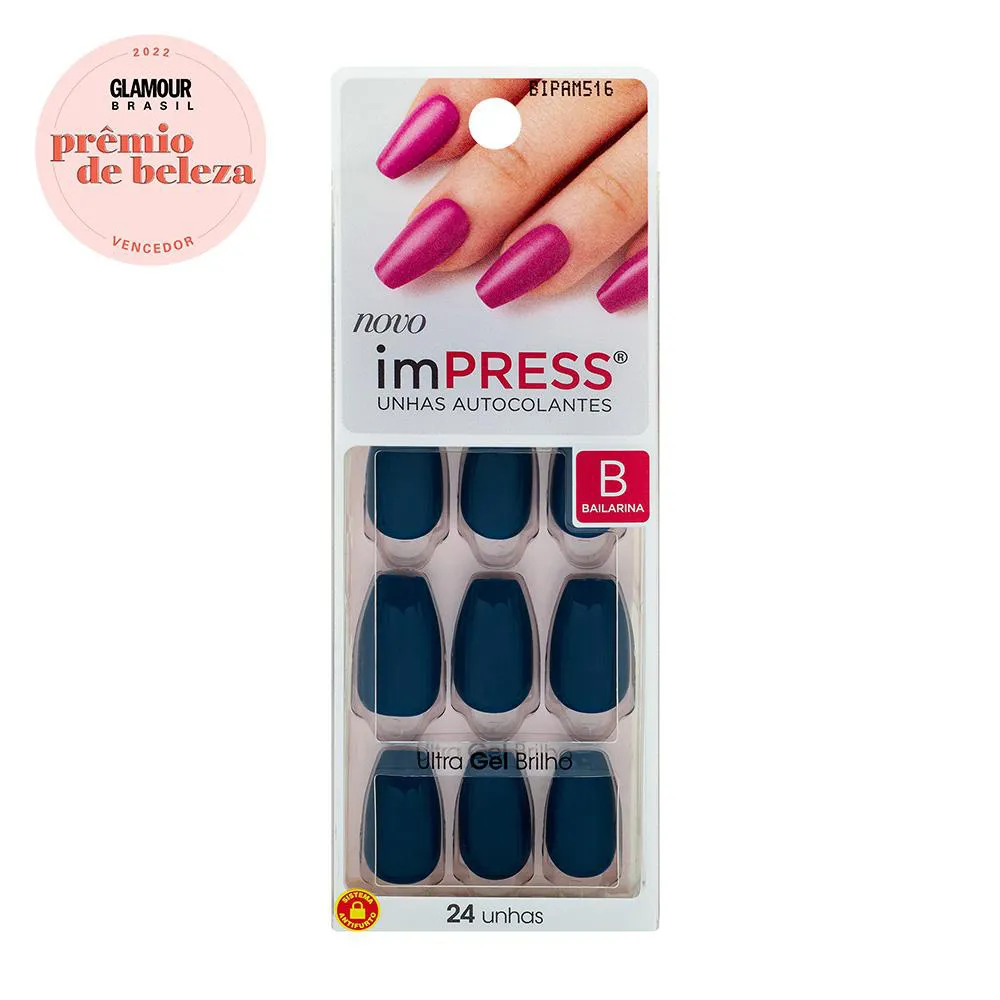 Unhas Autocolantes Kiss NY Impress Bailarina Sapphire - 24 Unidades — Kiss | Farmácia Resyla