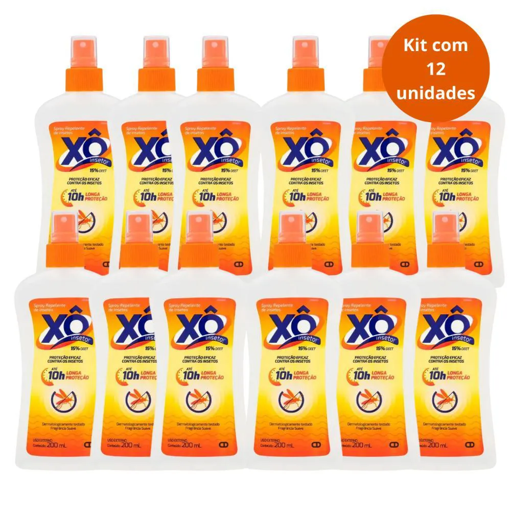 Kit Spray Repelente de Insetos Cimed Xô Inseto com 12 200ml — Cimed | Farmácia Resyla