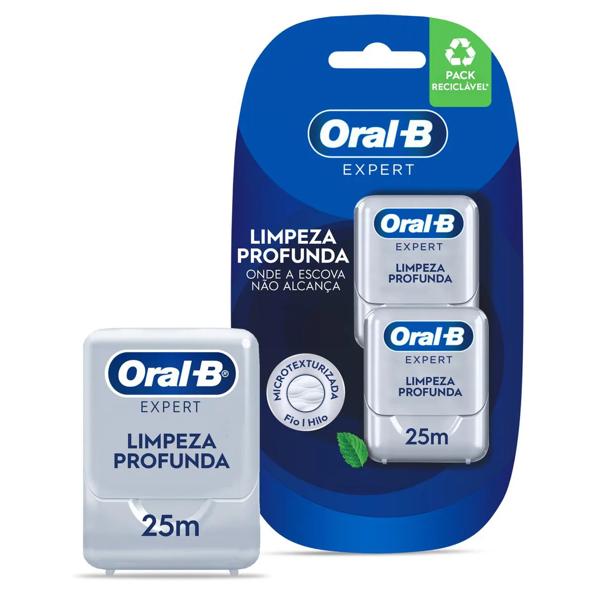 Fio Dental Oral-B Expert Limpeza Profunda Sabor Menta 2 unidades de 25m cada — Oral-B | Farmácia Resyla