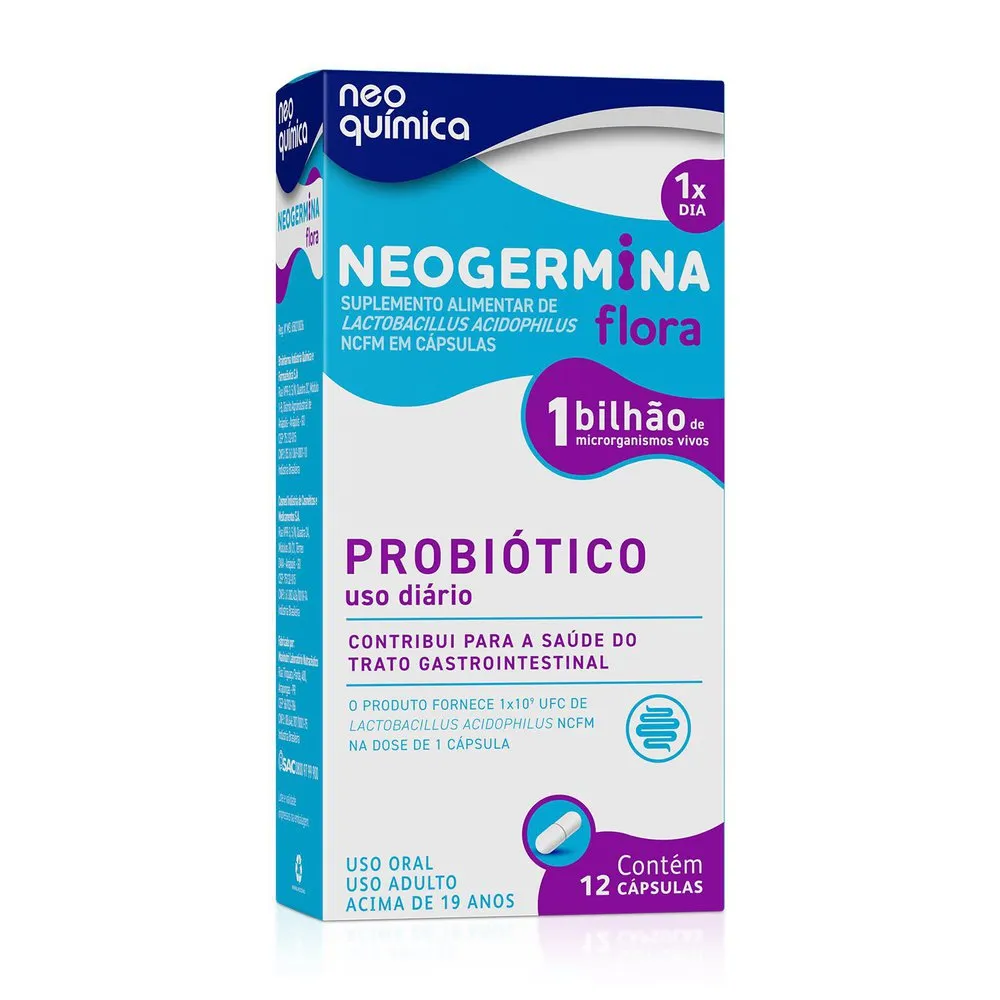 Probiótico Neo Química Neogermina Flora 1 Bilhão 12 Cápsulas — Neo Química | Farmácia Resyla