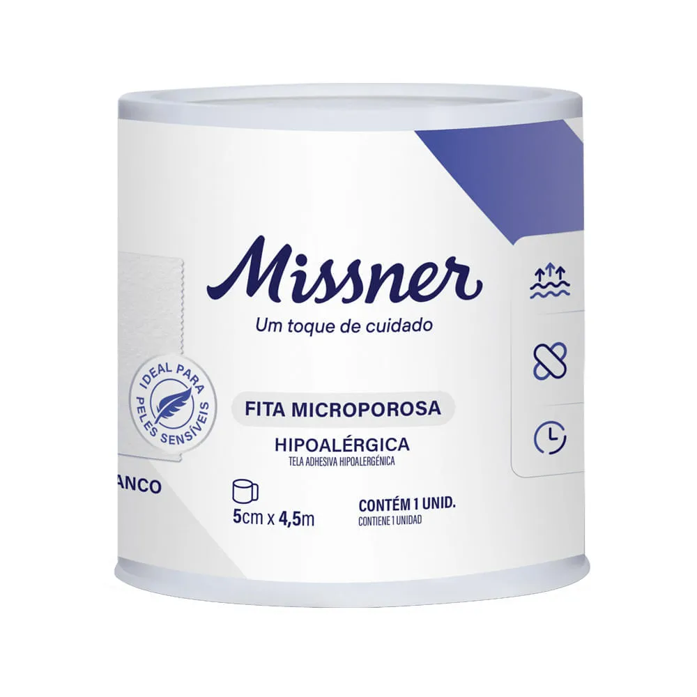 Fita Microporosa Missner 5cm X 4,5m Branco — | Farmácia Resyla