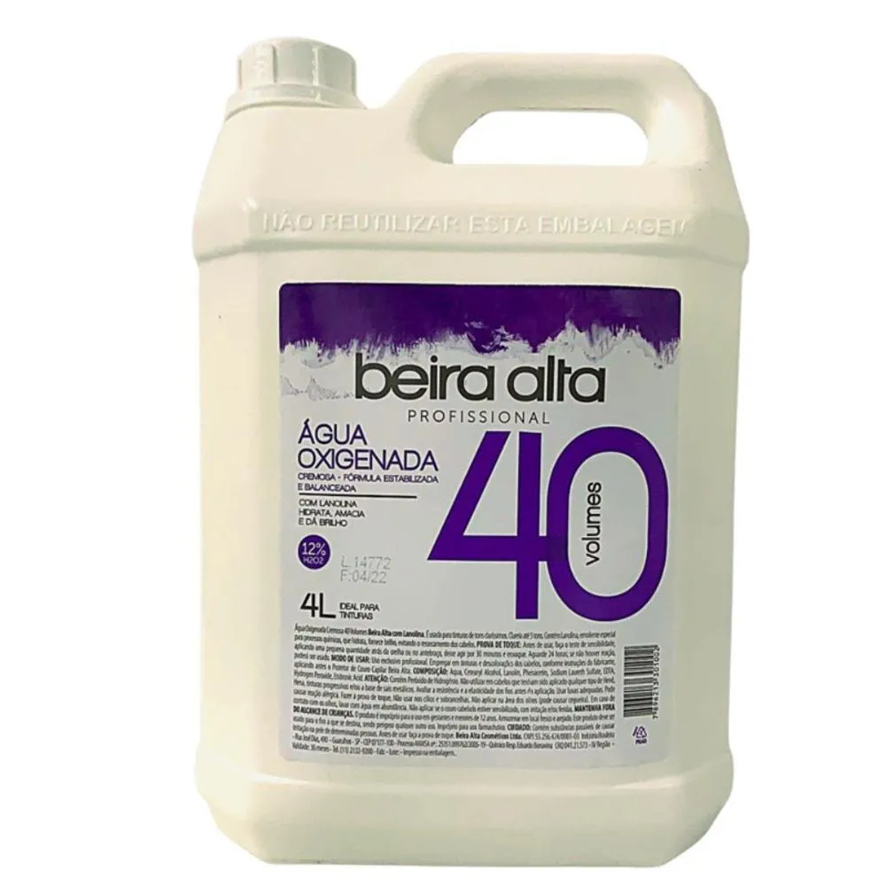 Água Oxigenada Cremosa Beira Alta 40 Volumes 4l — | Farmácia Resyla