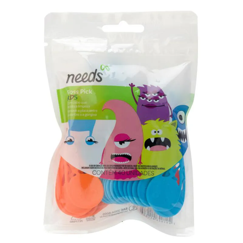 Fio Dental Infantil Needs Floss Pick Kids 40 Unidades — Needs | Farmácia Resyla