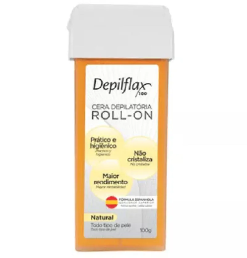 Cera Depilflax Roll-on Mel 100g — | Farmácia Resyla