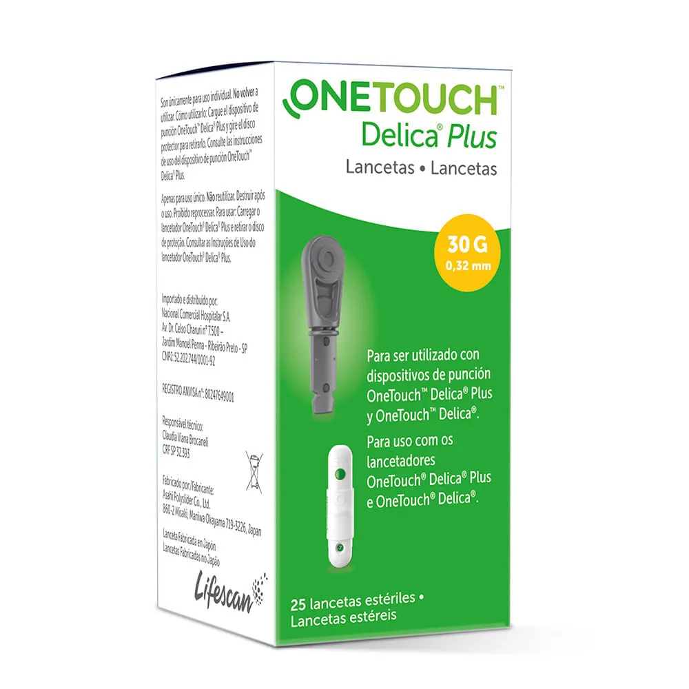 Lancetas One Touch Delica Plus Com 25 — | Farmácia Resyla