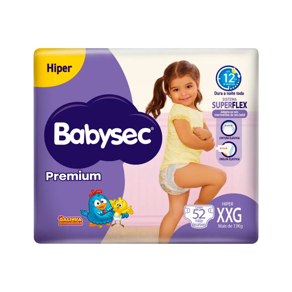 Fralda Babysec Premium Galinha Pintadinha Hiper Xxg 52 Unidades — | Farmácia Resyla