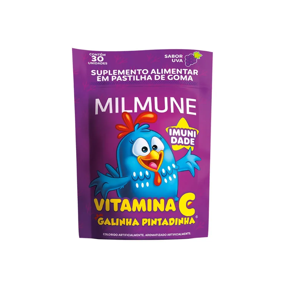 Milmune Vitamina C Galinha Pintadinha Com 30 Gomas Uva — | Farmácia Resyla