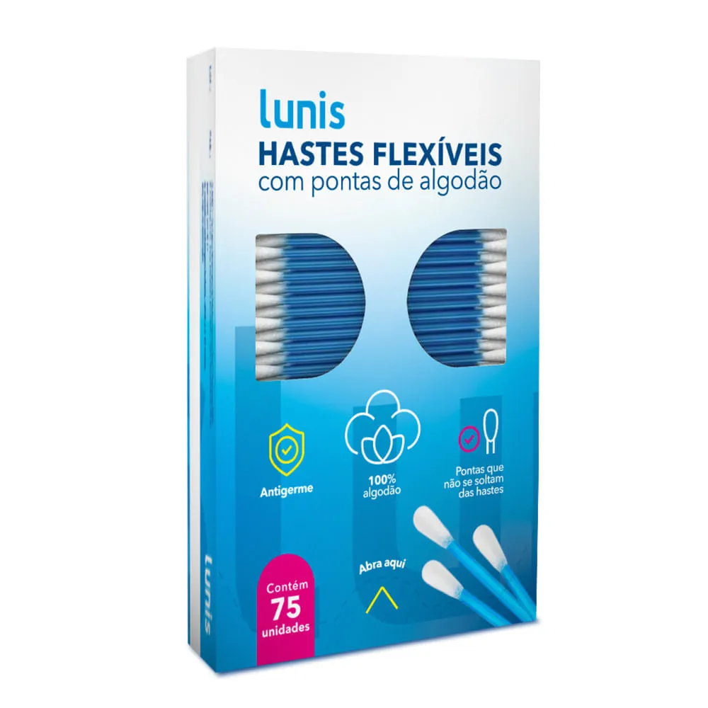 Hastes Flexíveis Lunis Com 75 Unidades — | Farmácia Resyla