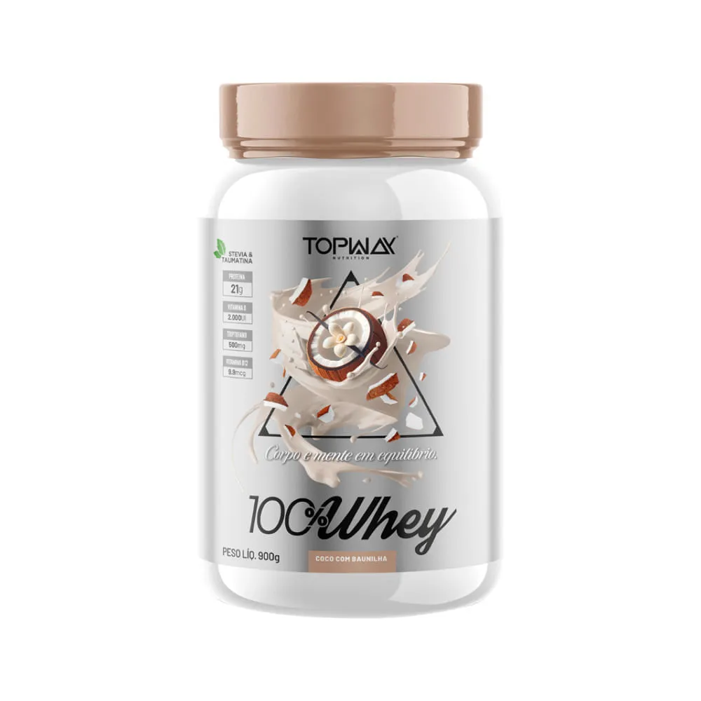 Suplemento Topway 100% Whey 900gr Coco Com Baunilha — | Farmácia Resyla