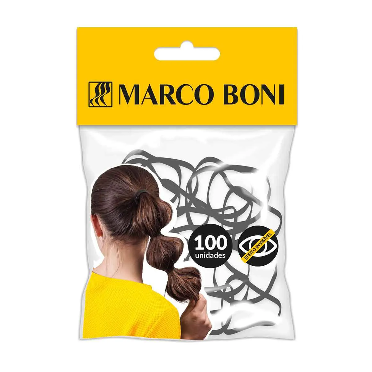 Elástico de Cabelo Marco Boni Soft Preto 100 unidades — | Farmácia Resyla