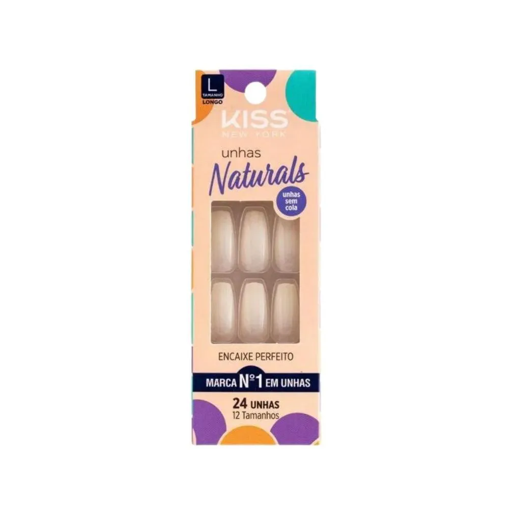 Unhas Postiças Naturals Kiss New York Natural Bailarina Longo — Kiss | Farmácia Resyla