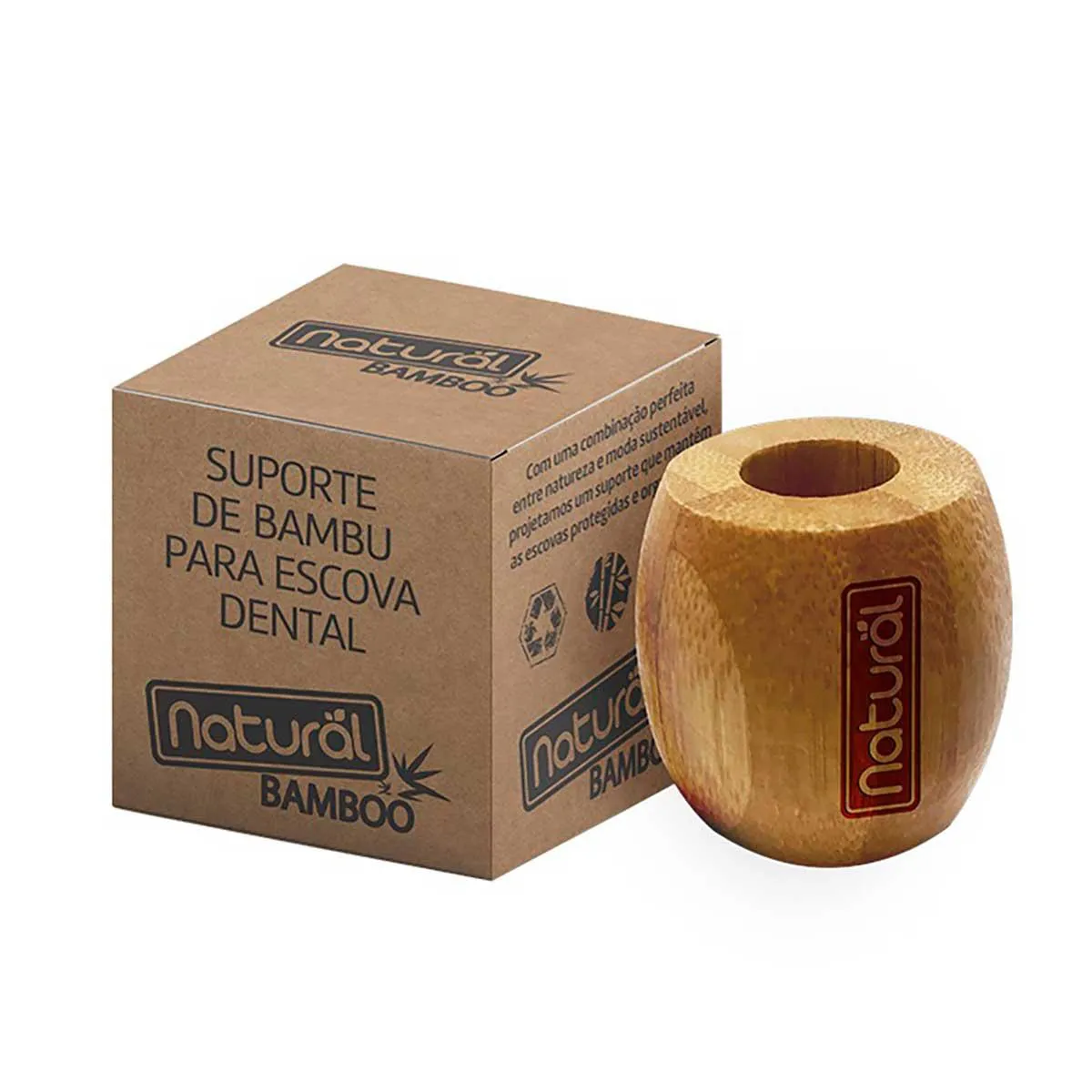 Suporte de Bambu para Escova de Dente Natural Bamboo com 1 Unidade — | Farmácia Resyla