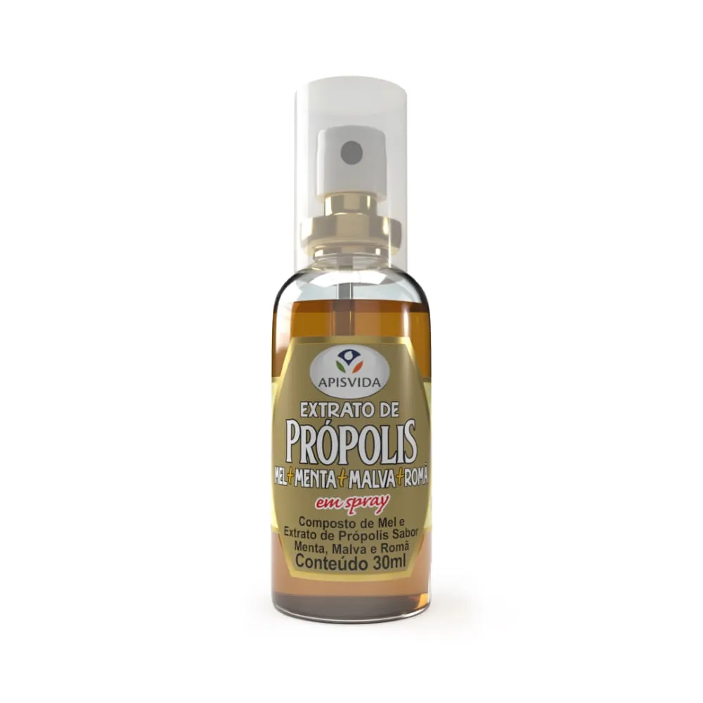 Spray Para Garganta Extrato De Própolis Apis Vida 30ml (Menta E Romã) — | Farmácia Resyla