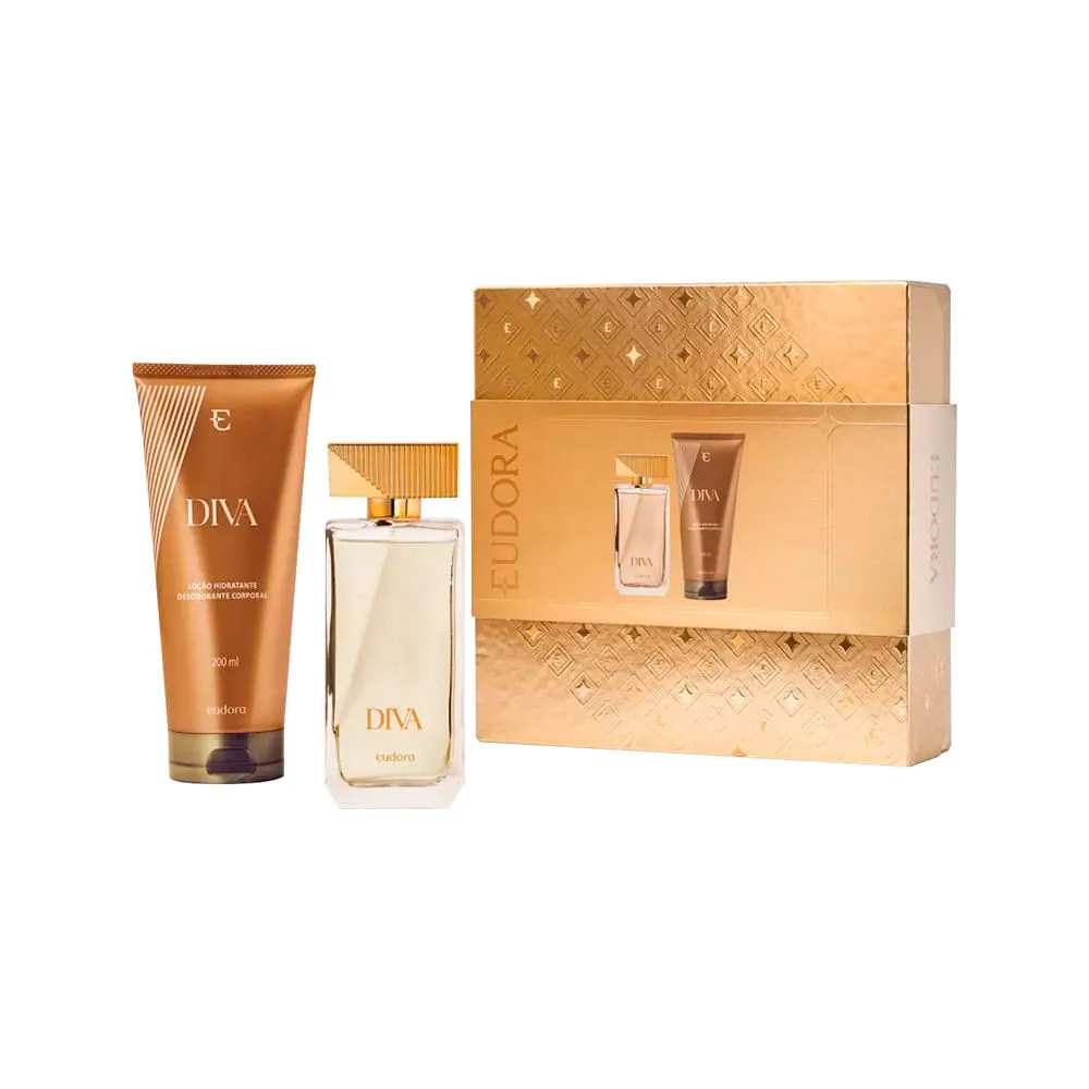 Deo Colonia Feminina Eudora Diva 100ml+200ml Locao Hidratante Corporal — Eudora | Farmácia Resyla