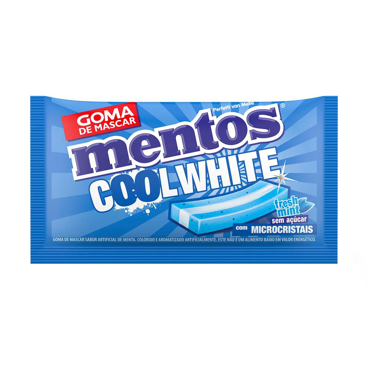 Goma de Mascar Mentos Cool White Fresh Mint Sem Açúcar 8,5g — | Farmácia Resyla