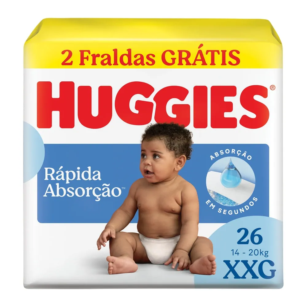 Fralda Huggies Xxg Rápida Absorção 26 Unidades — Huggies | Farmácia Resyla
