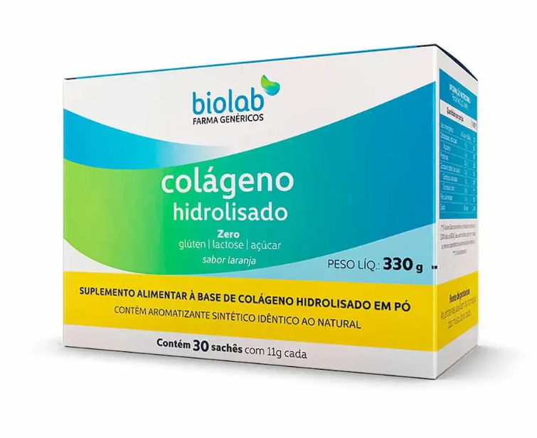 Colágeno Hidrolisado em Pó Sabor Laranja com 30 Sachês — | Farmácia Resyla
