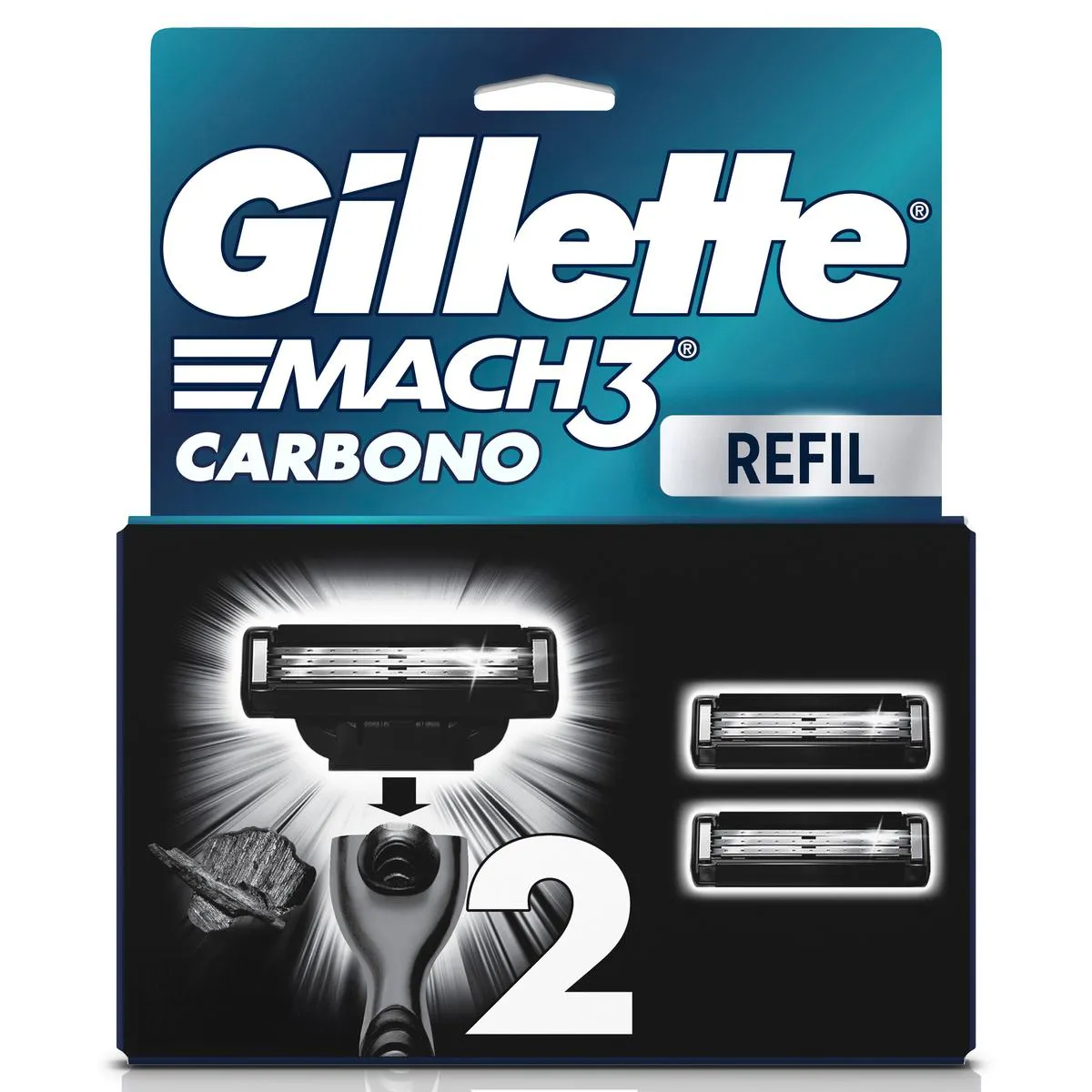 Refil para Aparelho de Barbear Gillette Mach3 Carbono 2 cargas — Gillette | Farmácia Resyla