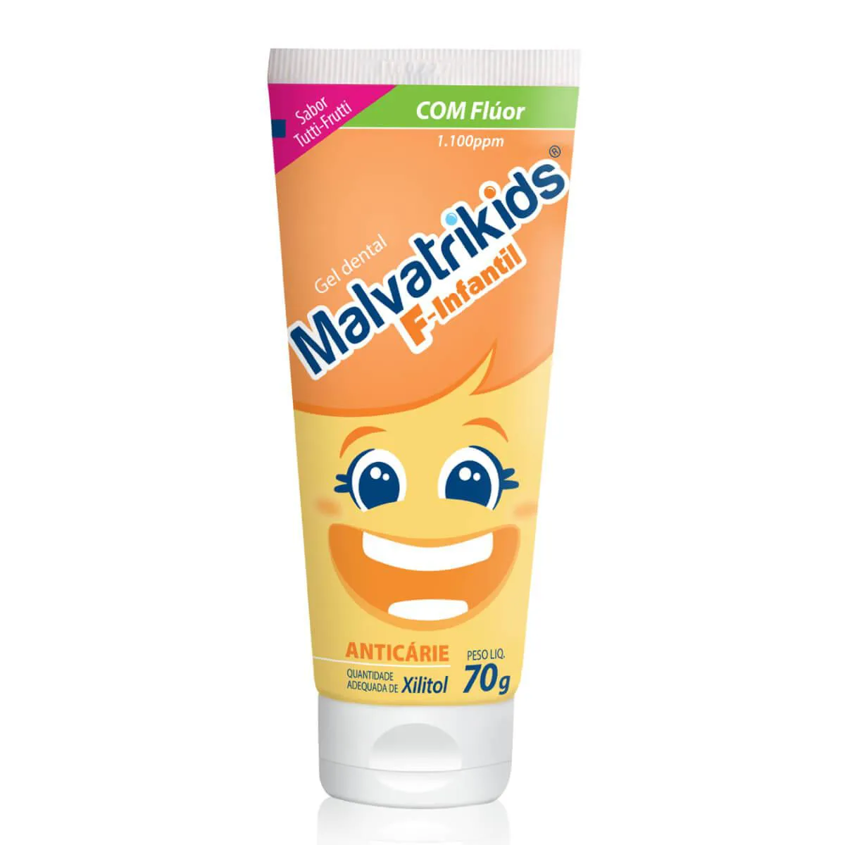 Gel Dental Malvatrikids F-Infantil Anticárie Tutti-Frutti com 70g — | Farmácia Resyla