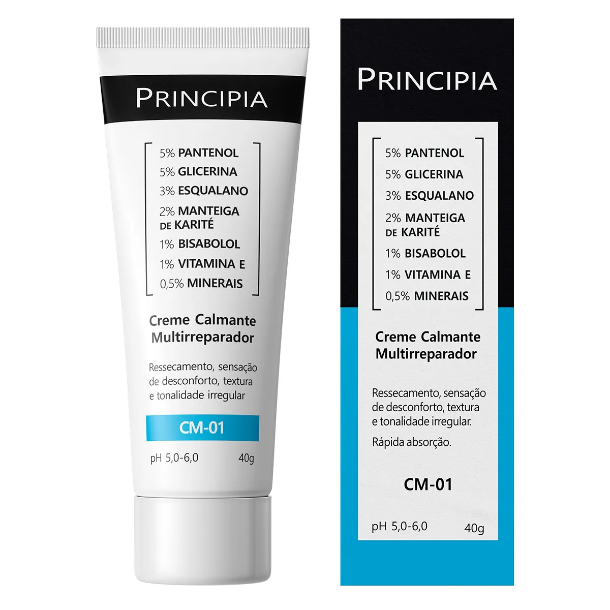 Creme Calmante Multirreparador Principia Skincare CM-01 17,5% Mix de Ativos 40g — Principia | Farmácia Resyla